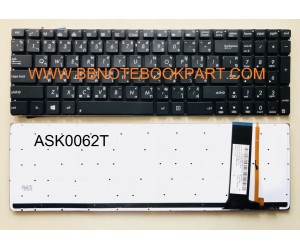 Asus Keyboard คีย์บอร์ด NV56 NV76 / N56VJ N56VM N56VV N56VZ / N76V N76VB N76VJ N76VM N76VZ / N550 N550JA N550JK N750 Q550 R501 R750 G550 G550JK G550JX GL550JK ภาษาไทย อังกฤษ  (ไม่มีไฟ back light)